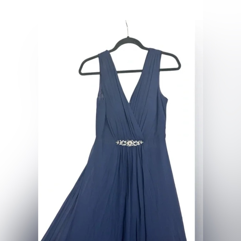 Eliza J Crystal Sleeveless dress Navy Blue V-Neck New Size 6 - Picture 8 of 14